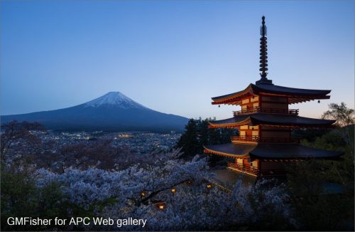 Twilight overlooking Fujiyoshida Japan - Gavin Fisher